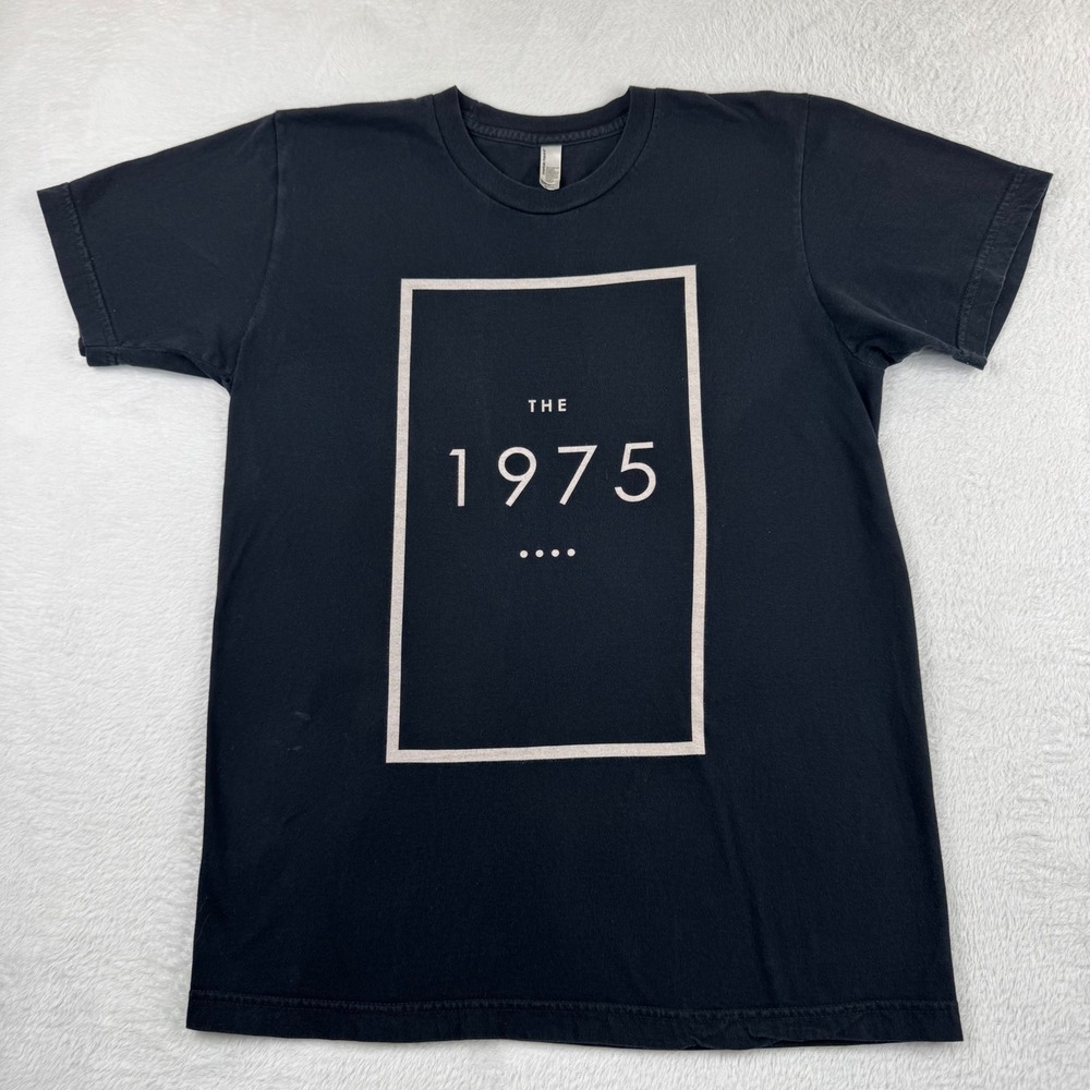 American Apparel The 1975 Band T-Shirt Mens Medium Black Box Logo Graphic Tee